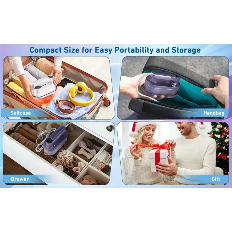 Portable Handheld Steam Iron for Clothes 1200W, Mini Travel Steamer with 8 Modes, EU Plug, Durable Design for Home and Travel