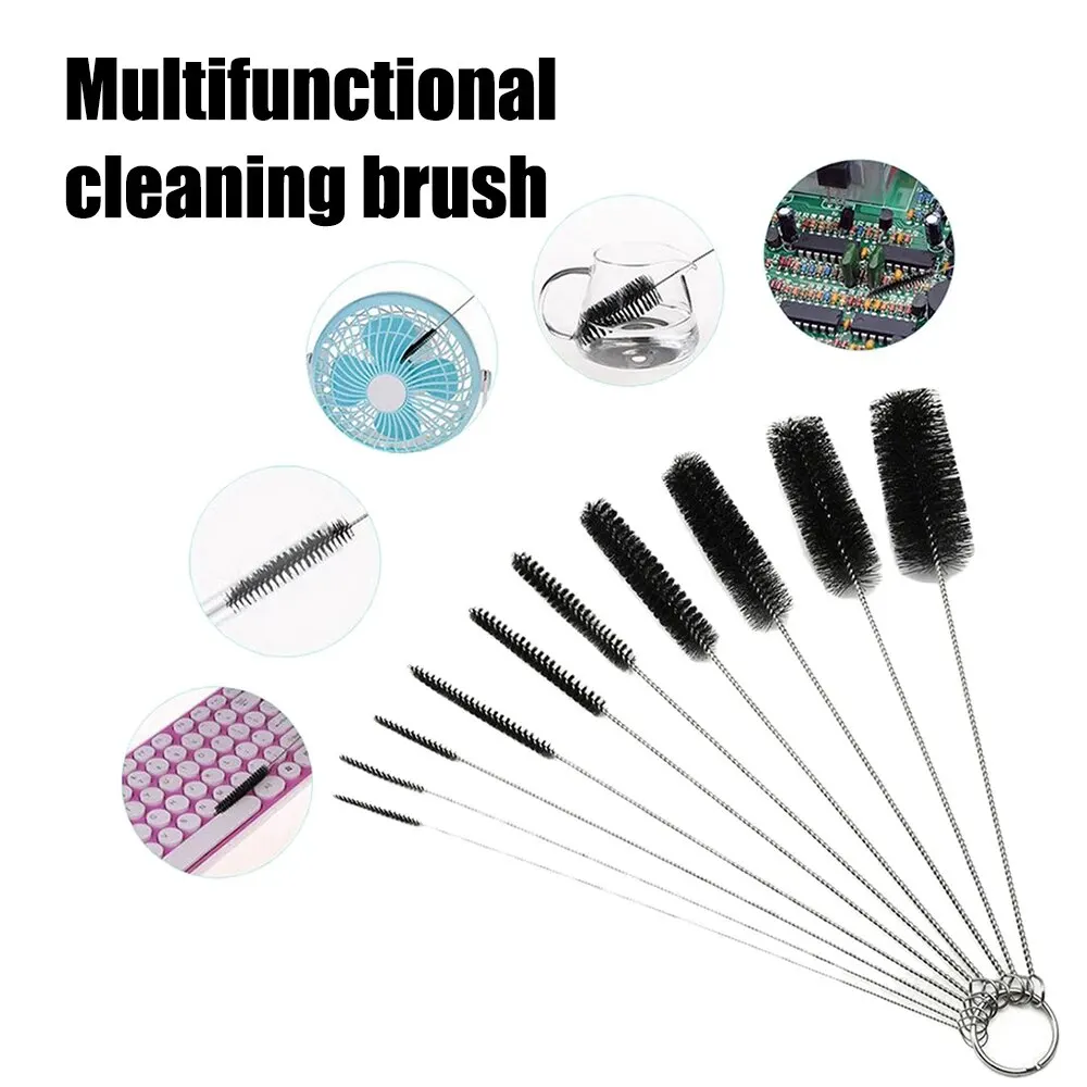 10PCS Cleaning Tattoo Tattoo Equipment Pipeline Cleaning Tools Pipe Brush Stainless Steel Cleaning Cup Brush Milk Bottle