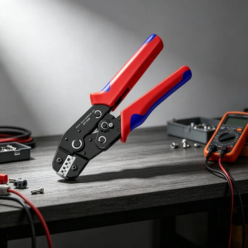 SN-58B Non-Insulated Terminal Crimp Pliers, Ratchet Crimper AWG24-16 for Pin Header Wire Connectors Electrical DIY Repair