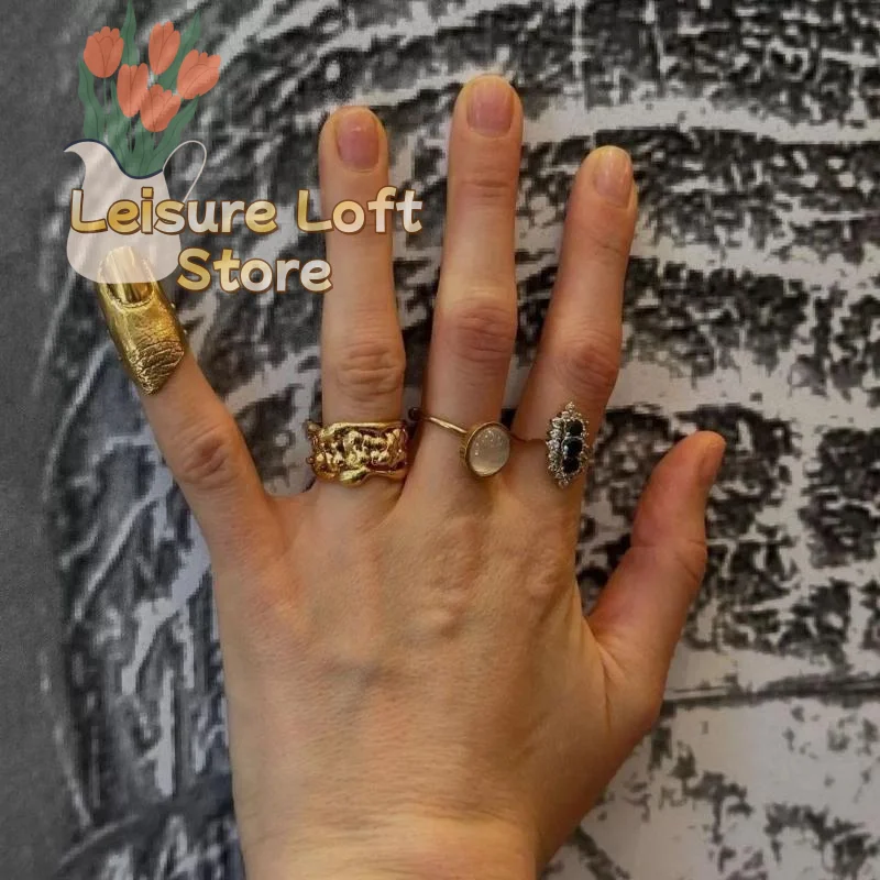 Women Golden Irregular Knuckle Rings Minimalist Style Set Fashion Bohemian Jewelry Stackable Daily Dress Accessory