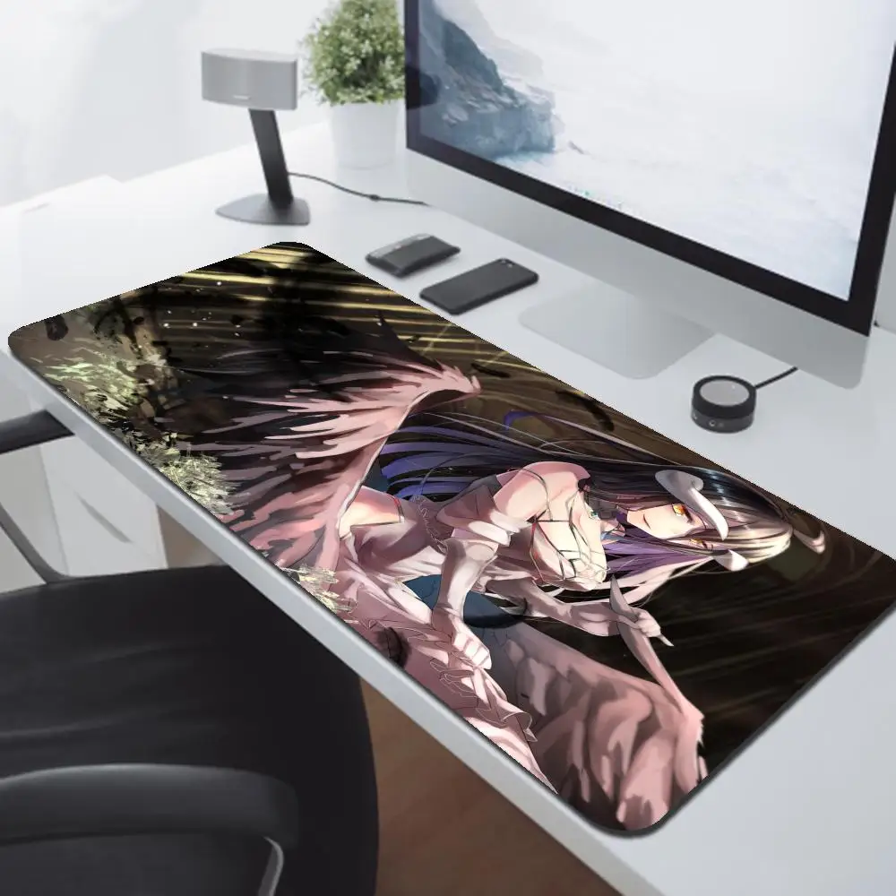 Albedo Large Mouse Pad Anime Overlord Pc Gamer Cabinet Keyboard Mausepad Computer Gaming Accessories Table Rug Desk Mat Mousepad