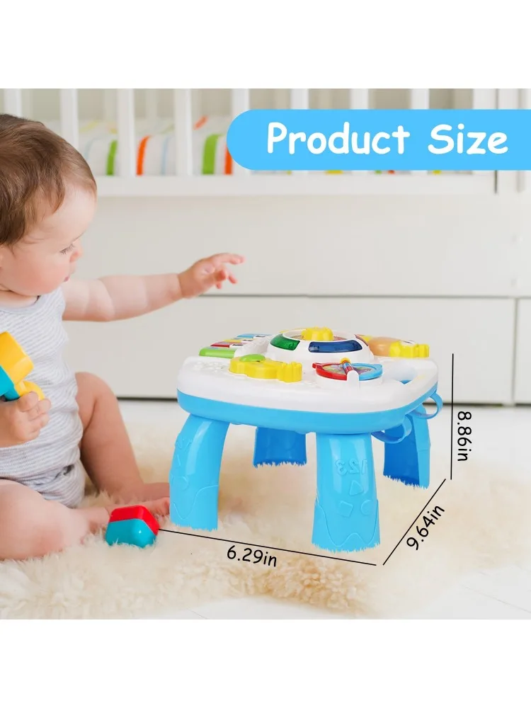 Toddler Musical Learning Table Educational Baby Toys Musical Activity Table Learning Center for 6+ Months Boys Girls Gift