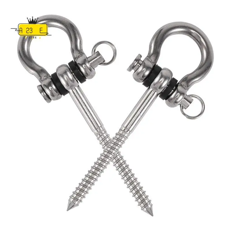 

A23E-2 шт. Винтовой кронштейн из нержавеющей стали 304, сверхмощный, 180 ° Вешалки для качелей, гамак для йоги, стул, мешок с песком, наборы качелей