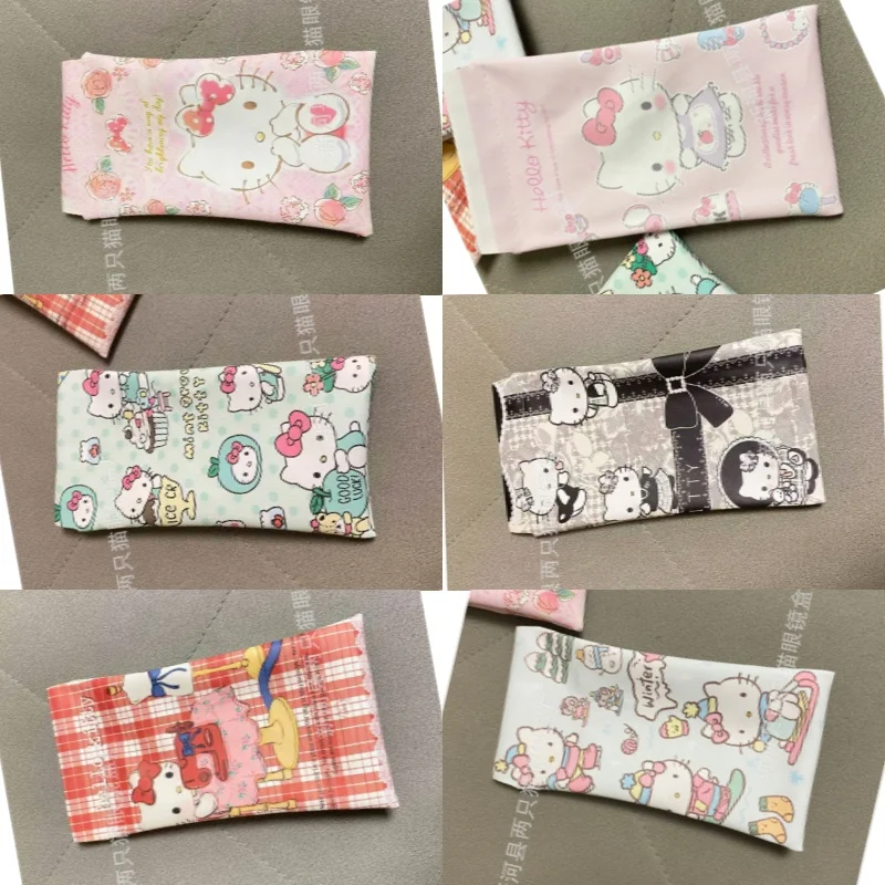 

Cute Hello Kitty Storage Bag Kawaii Cartoon Anime Women Glasses Accessories Desktop Toy Ornament Student Girls Gift Wholesale