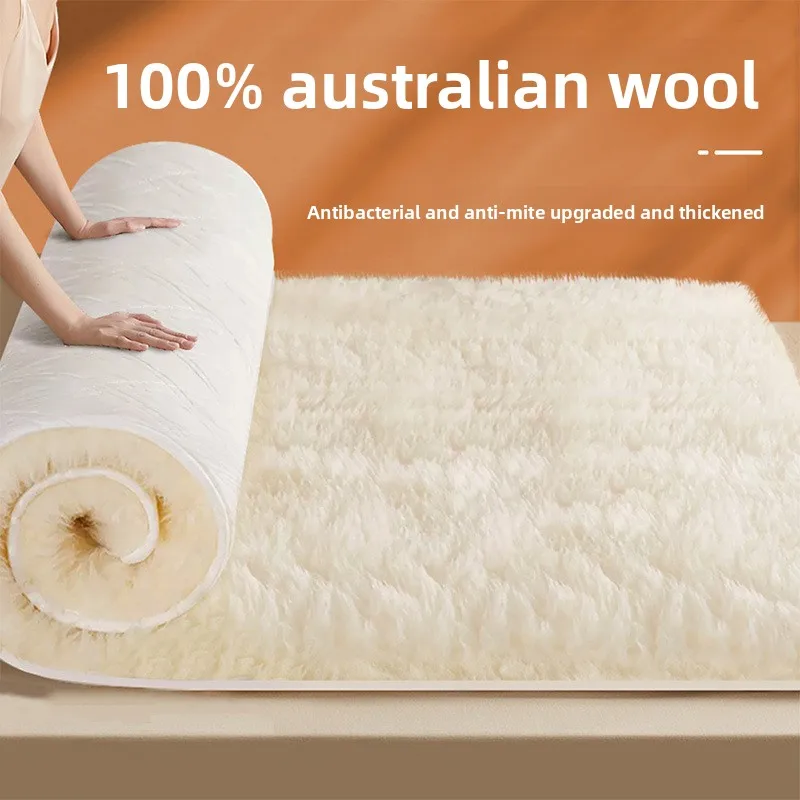 

90x190cm Topper 135x200cm Pad 150x200cm Faux Wool Mattress Topper Winter Thick Warm Fleece Blanket for Single Bed Home Bedding