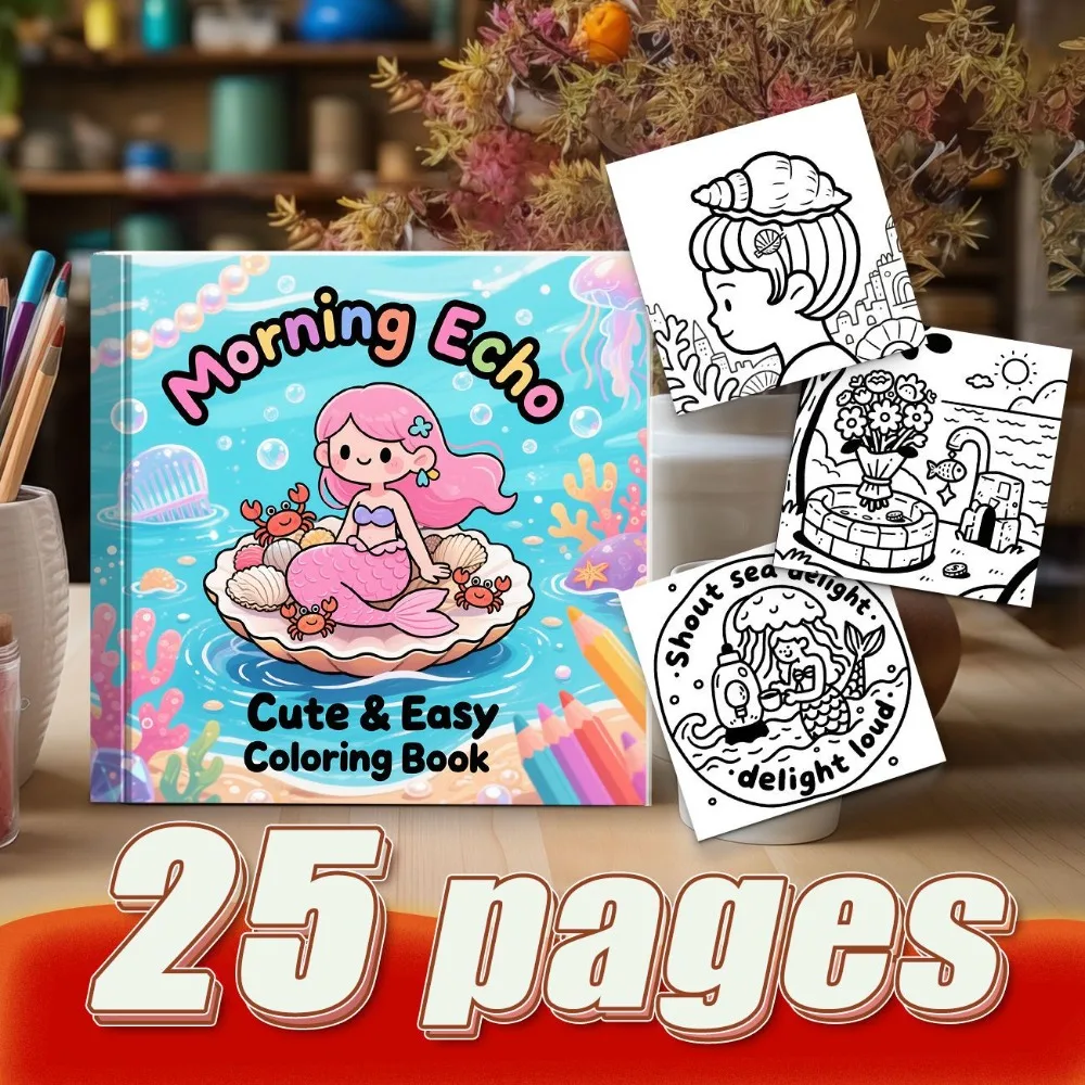 Mermaid Brushing Hair Coloring Book Parent Child Co Reading Early Education Cognition Easy To Color Unique Ocean Scenes