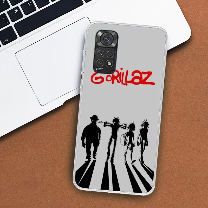 Gorillaz Anime Phone Case For Xiaomi Redmi Note 13 12 12S 11 11S 10 10S 9 9S 11T 11E Pro Plus 8 8T 7 + Coque Cover