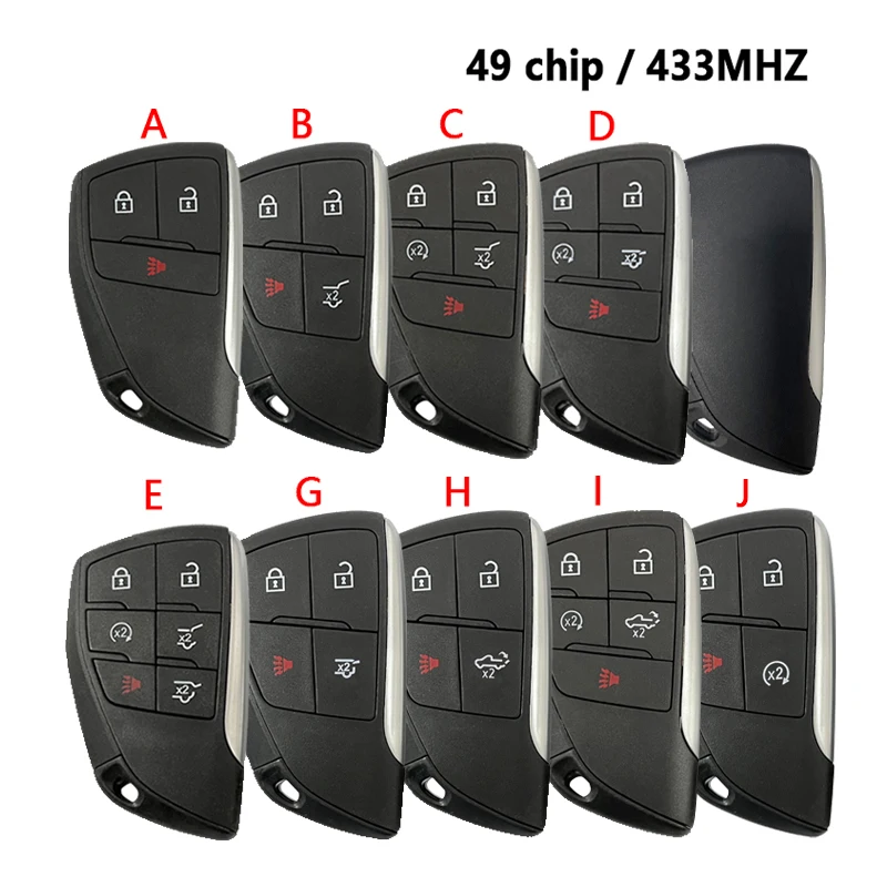 CN013028  FCC ID: YG0G21TB Smart Prox Remote for 2021 2022 Car Key 3-6 Buttons 433MHz ID49 Chip Fob