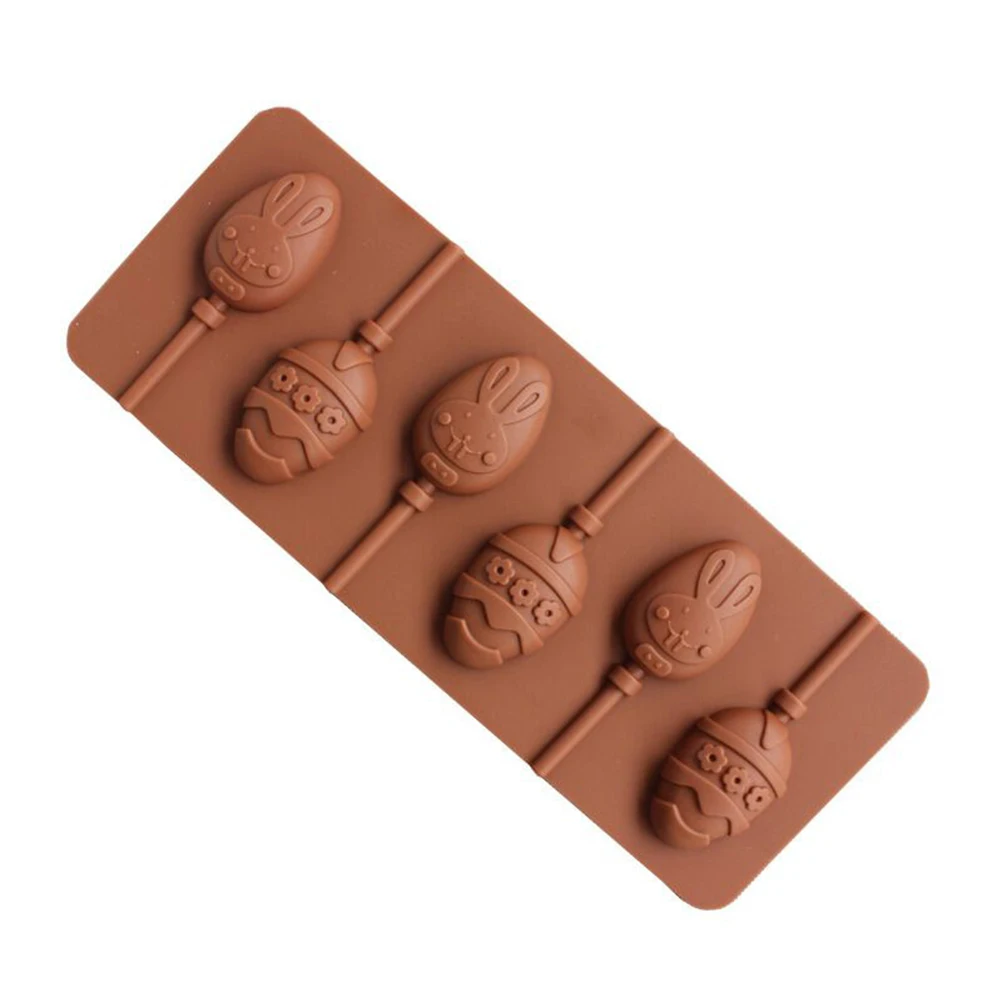 

6 Cavities Silicone Easter Egg Mold Diy Chocolate Cake Lollipop Candy Soap Mould Food Grade Nonstick Microwave Oven Freezer Safe