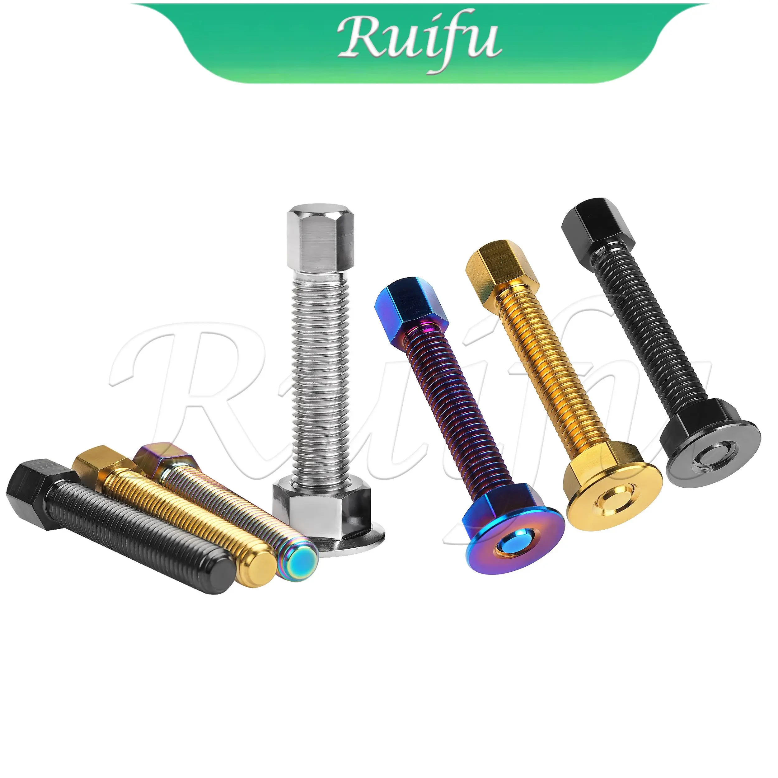 Ruifu Titanium Bolt   M8 M10x47mm pitch1.25mm Motorcycle Chain Adjuster Bolt Screw Rear Axle Titanium Alloy Motocross Swingarm