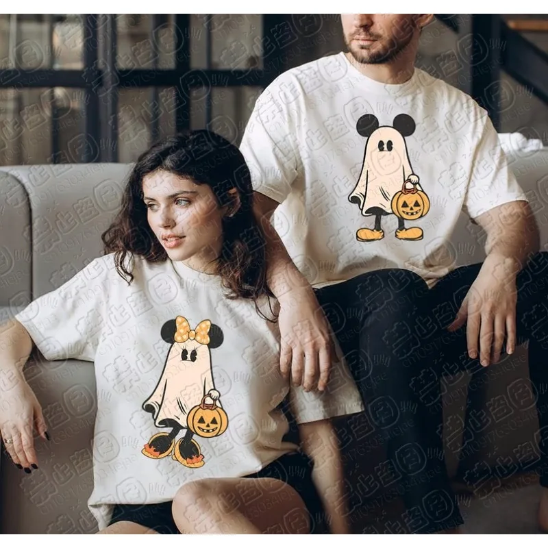 

2026 Mickey and Minnie Shirts Boys' and Girls' Family Outfits Vacation Cotton Comfortable and Breathable Parent-child T-shirts