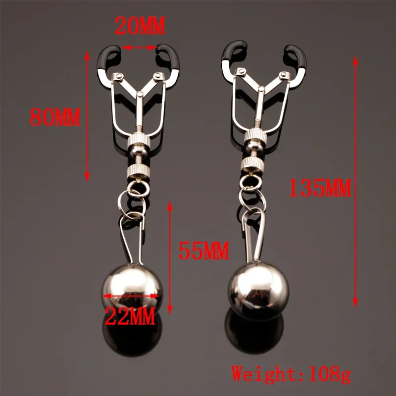 Heavy Breast Clips Weights Hanging Balls Nipple Tease Sex Toys Bondage Accessories Nipple Massage Clamp BDSM Sex Toys For Women