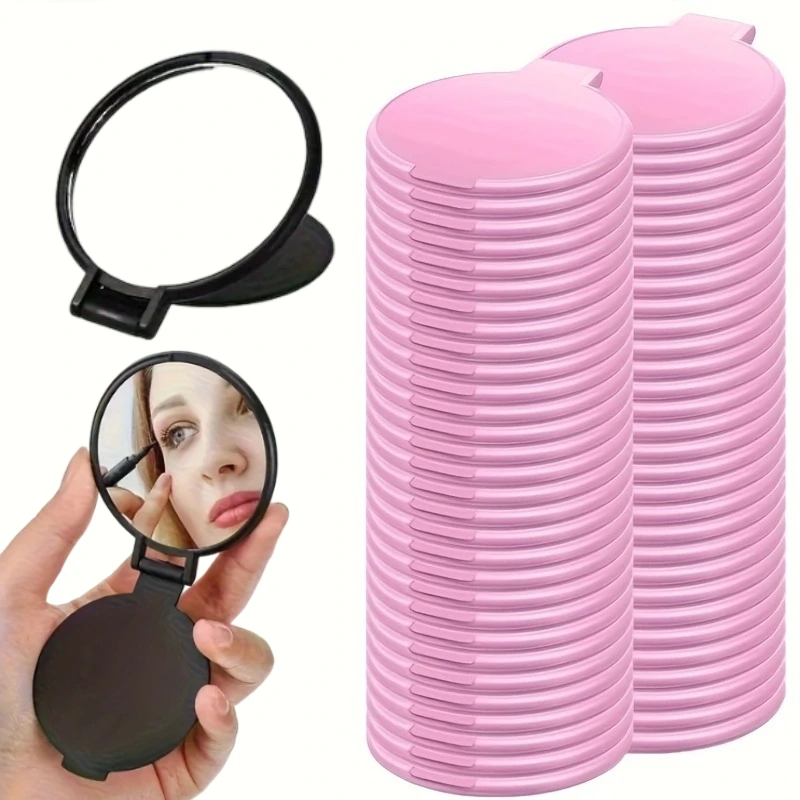 50 قطعة من مرايا المكياج الصغيرة المحمولة القابلة للطي - خالية من البطارية 2.75 × 2.44 بوصة باللون الأبيض، مرآة العناية بالبشرة لأدوات العناية بالبشرة #1