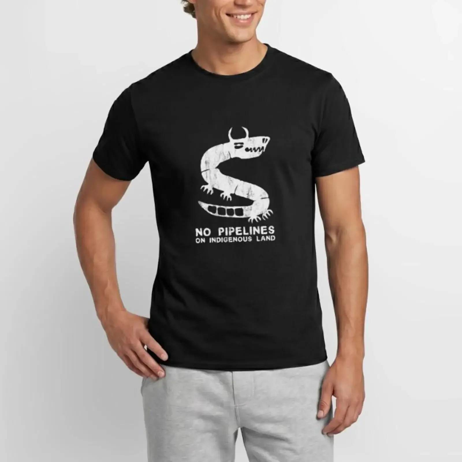Keine Pipelines auf indigenem Land Sioux Indianer Männer T Shirt vintage Washed Breathable designer clothes graphic