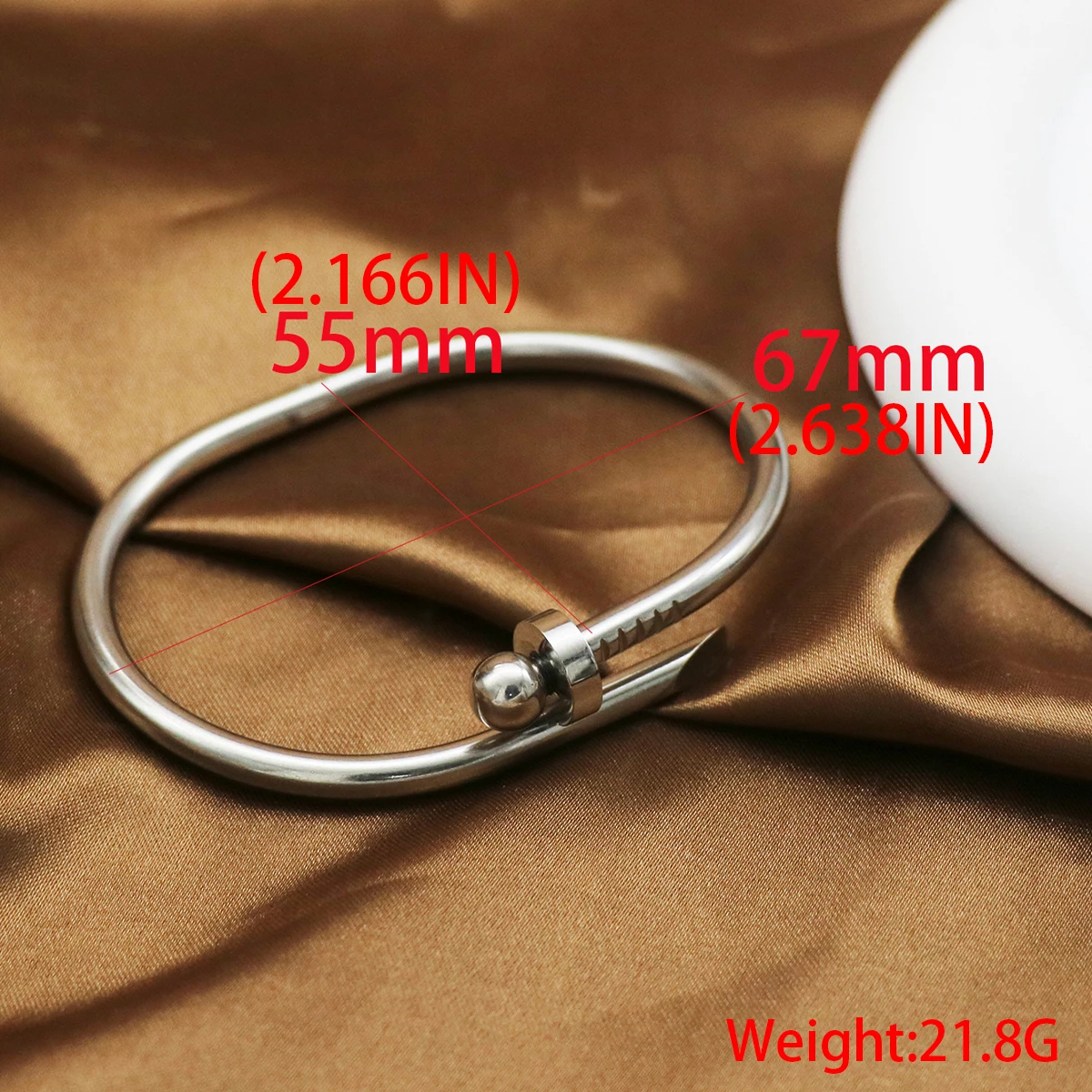 1 Piece Stainless Steel Nail Ball Shape Bangle Bracelet for Men Women