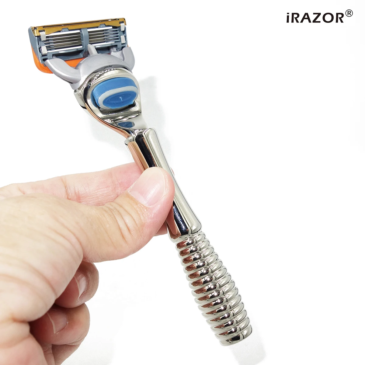 iRAZOR Man F5 5-layer Fusion Blade Safety Razor Manual Shaver Heavy Weight Handle Barber Tool for Husband Father Gift