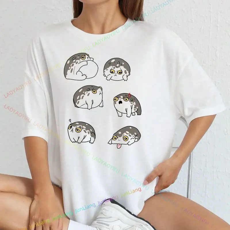 Desert Rain Frog Fat Frog Cute Friend T-shirt Fun Top Kawaii Clothes Fashion Casual Street Loose Unisex Clothing
