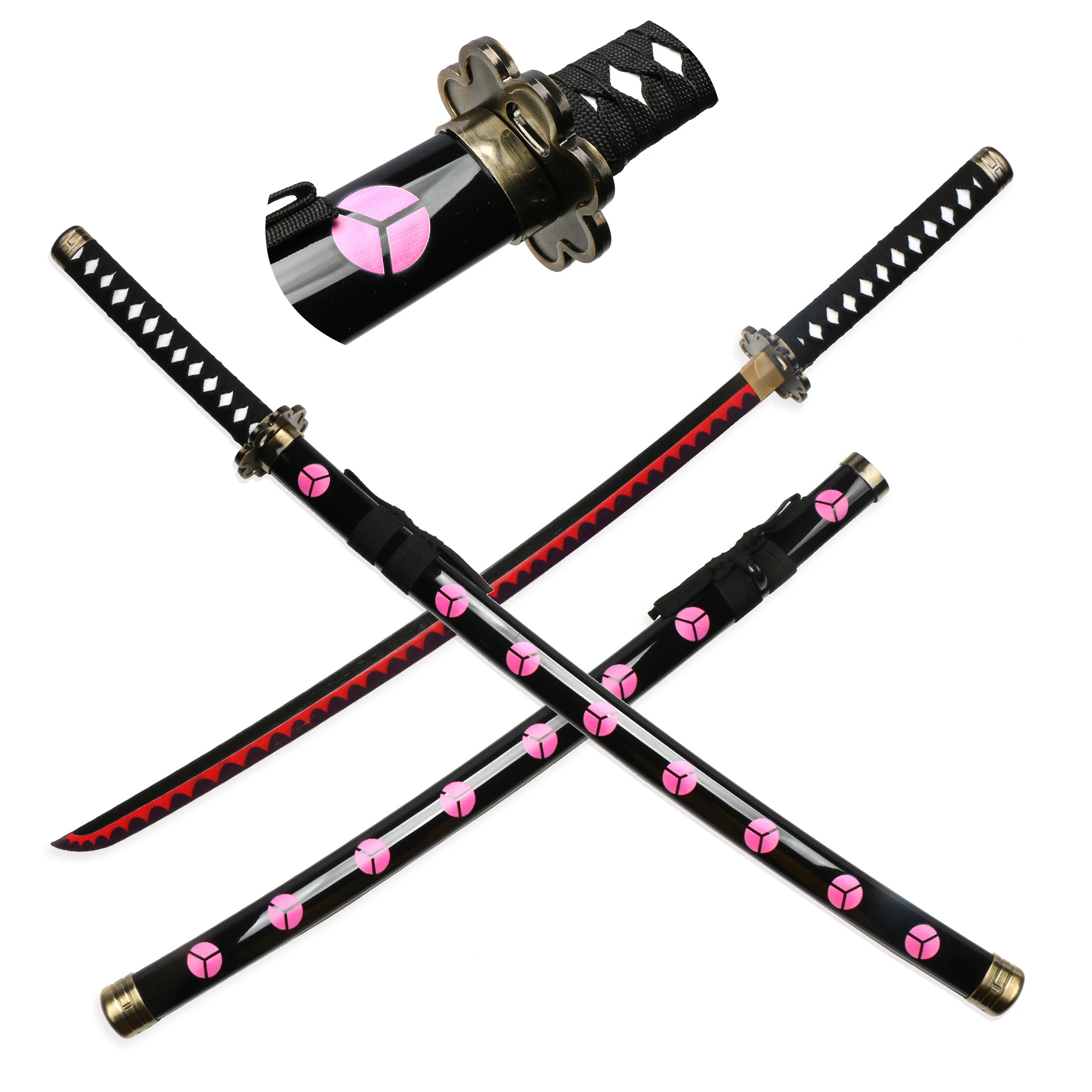 Anime Rononoa Zoro Katana Origin Pattern with Sword Holder and Sword 104cm/41" Nidai kitetsu Cosplay Character Weapons Props