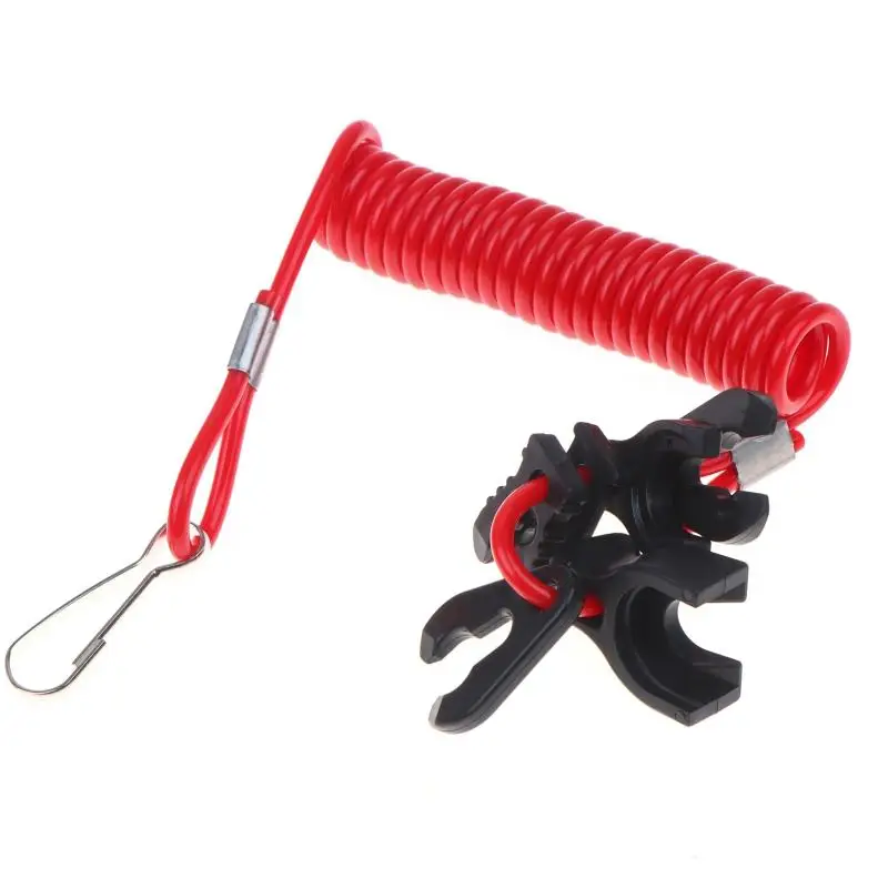 160cm Universal Red Safety Lanyard Stretchable Kill Stop Switch with 6 Keys for Jet Ski Watercraft Boating Use