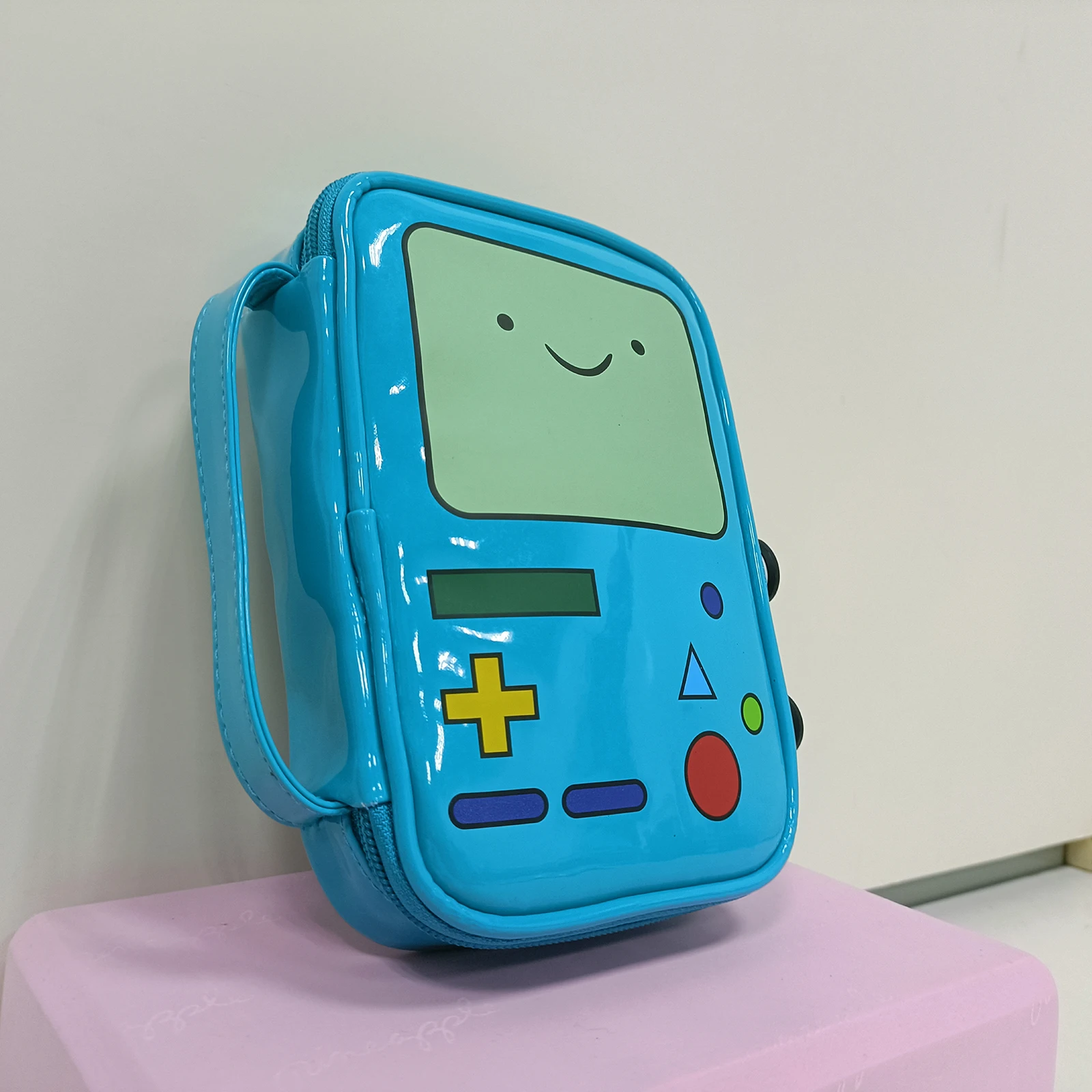 Adventure Time-Bolsa de maquillaje BMO para mujer, neceser de viaje reutilizable, organizador de lápices