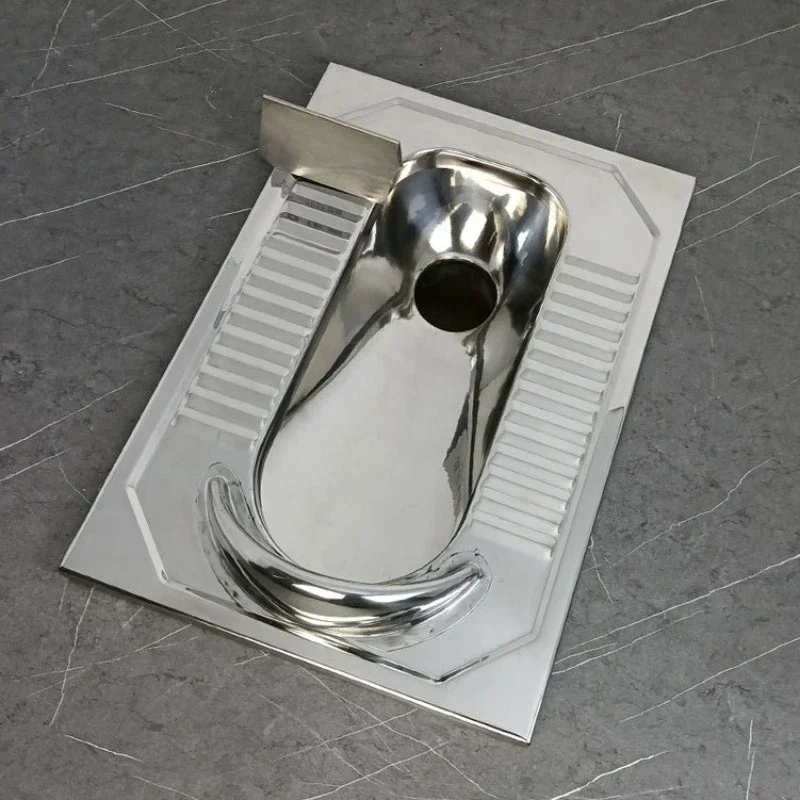 304 stainless steel flushes around the front gear and after the water enters, the sewage can be added with S-bend squatting toil