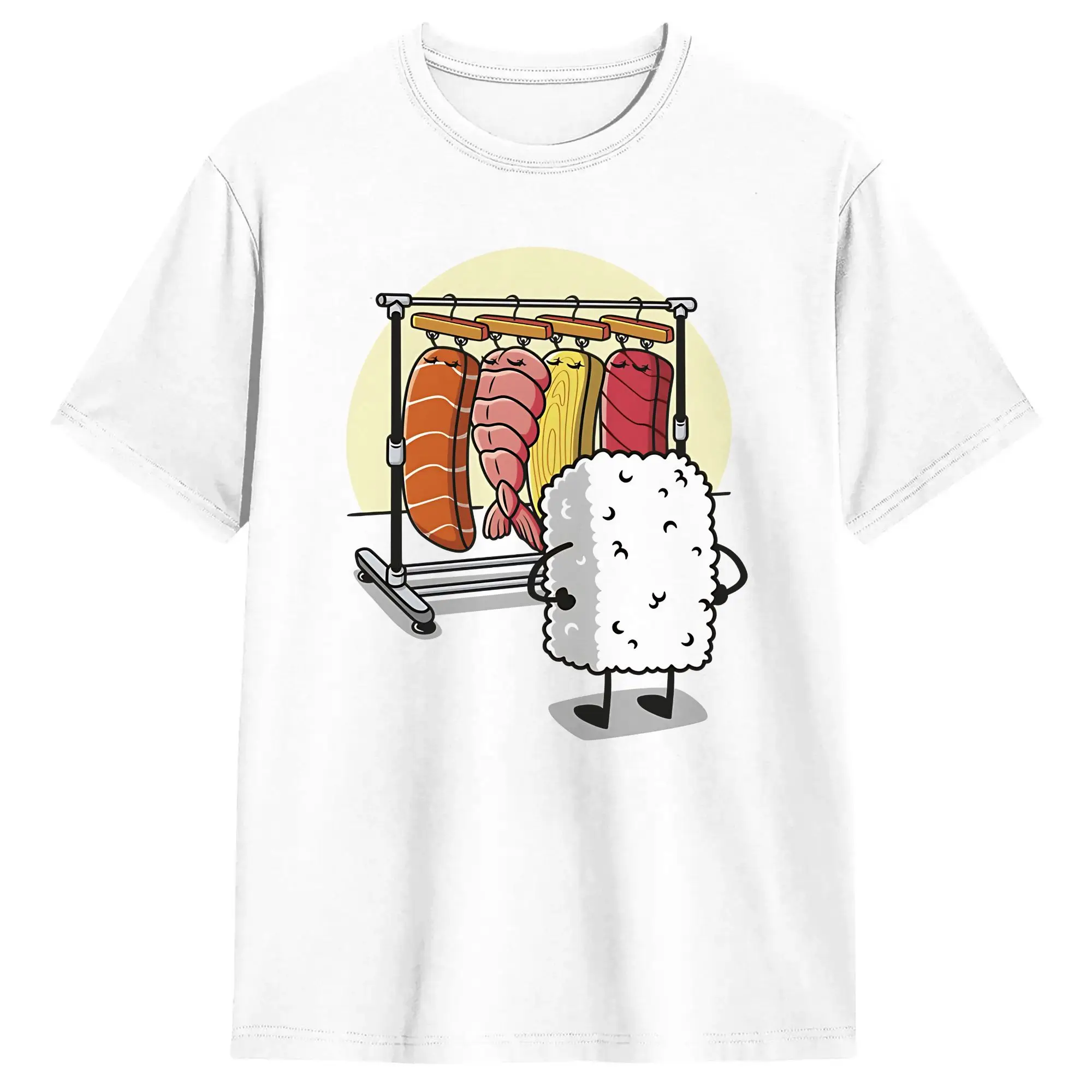 Hip Hop Sushi Wardrobe Tshirts Unisex Round Neck Short Sleeve Top Tee  Cotton Summer Top Tee