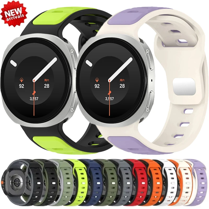 Two-Color Silicone Strap for Samsung Galaxy Watch 9/8 40mm 44mm Comfortable Bracelet band For Galaxy Watch 8 Classic 46mm Belt