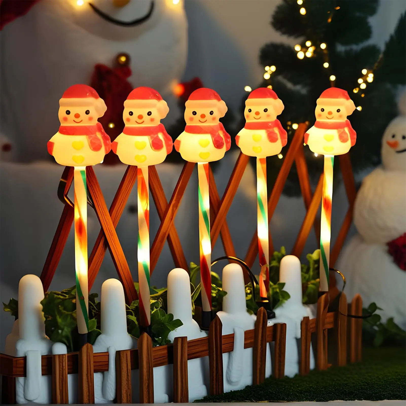 

Рождественские солнечные фонари, 5 шт., водонепроницаемое светодиодное окружающее освещение, солнечные рождественские украшения, уличные фонари для сада, лужайки, патио