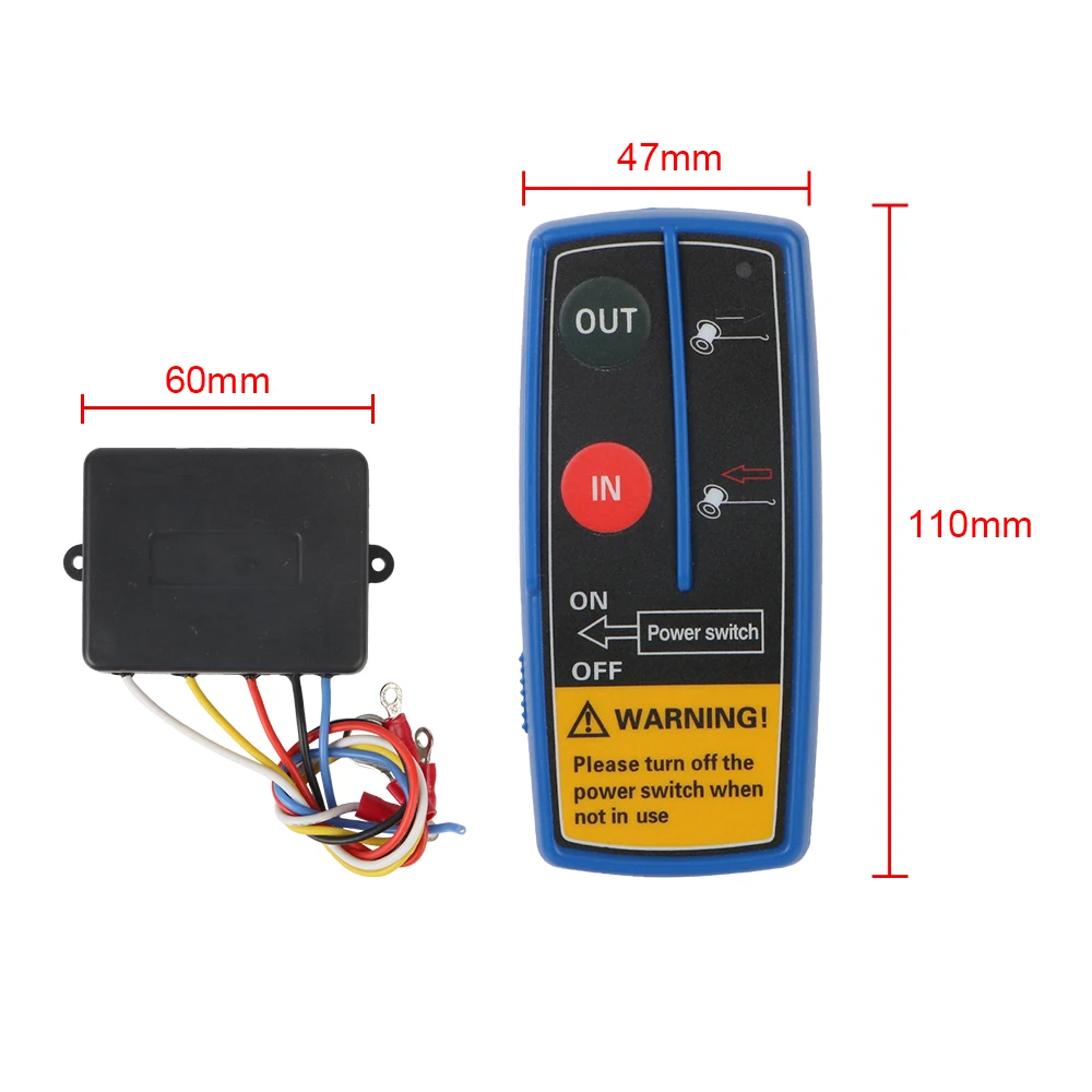 Guincho elétrico sem fio para jipe, controle remoto, controlador duplo do interruptor do monofônico, acessórios automáticos, ATV, SUV, reboque, 24V, 12V