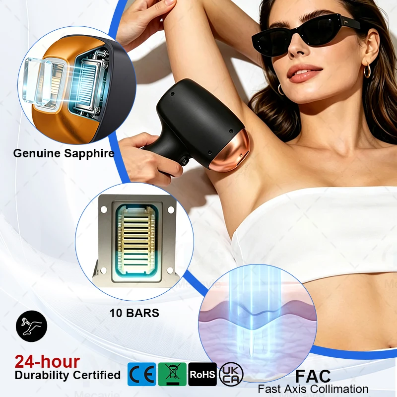 5 Wavelength FAC Diode Laser 2 In1 Machine 10 Bars 5000W Ice Cooling Hair Removal Tattoo Removal Professional Salon Beauty