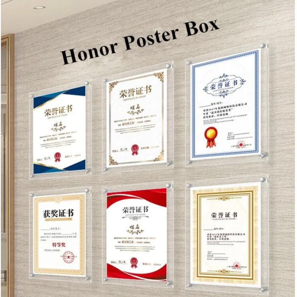 1PC A4 아크릴 벽걸이형 사인 홀더 8.5 x 11 투명 광고 용지 사진 홀더 프레임 사인 메모 문서 메뉴 홀더 디스플레이