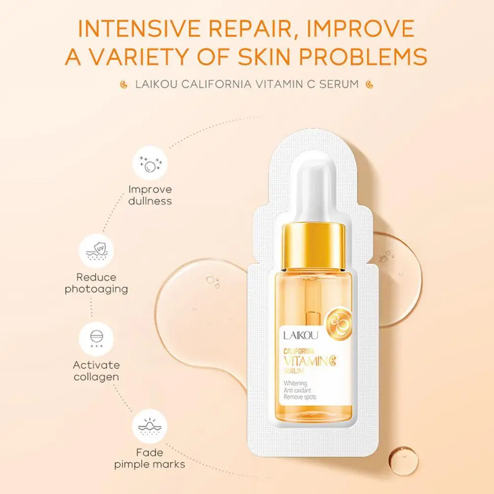 5/10pcs LAIKOU Vitamin C Deep Moisturizing Face Serum Nourishing Rejuvenation Skin Serum Shrink Pore Smoothing Face Skin Care