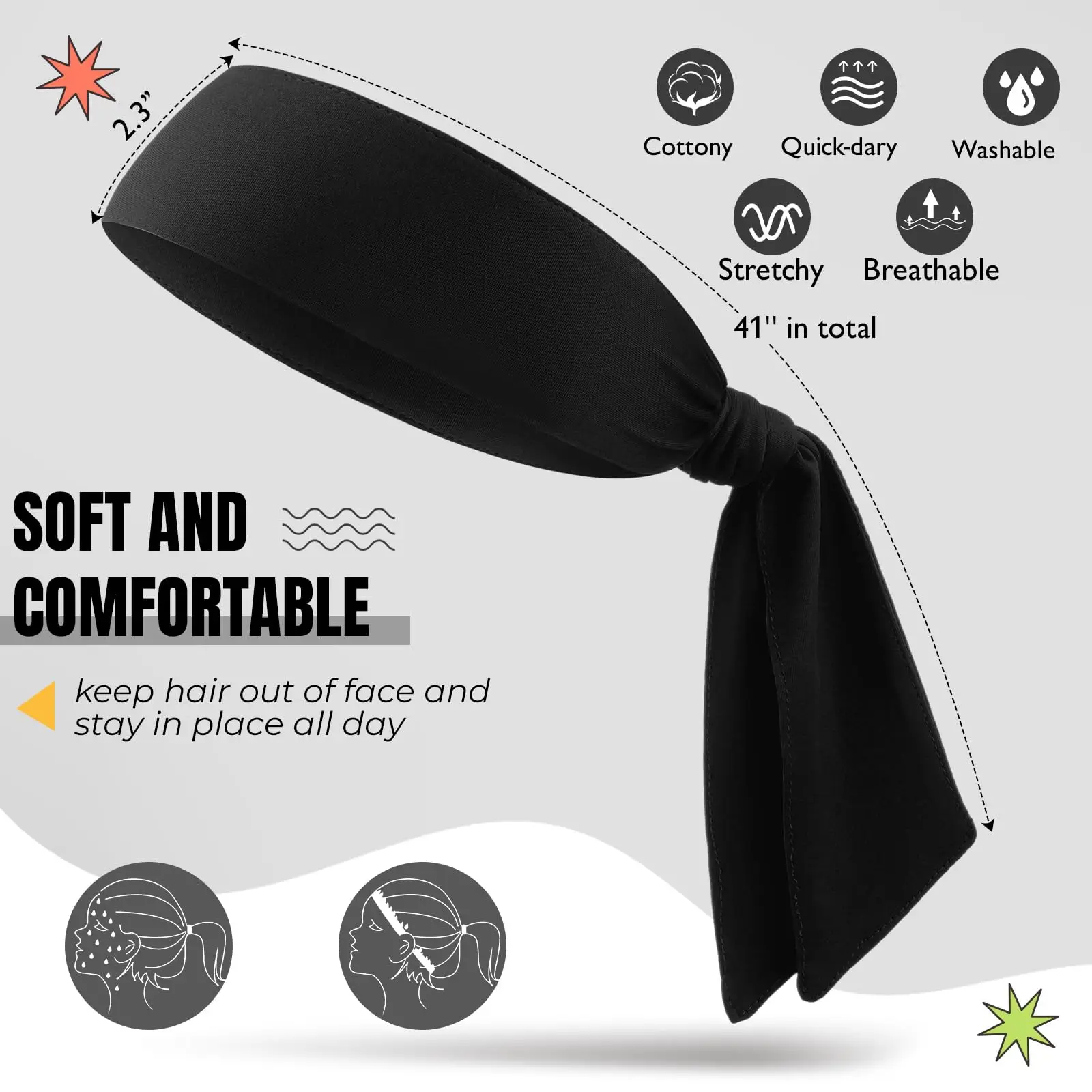 Colorful Outdoor Breathable Sweat Absorbting Headbands Tennis Karate & Ninja Headbands Athletic Sweatbands For Men Women