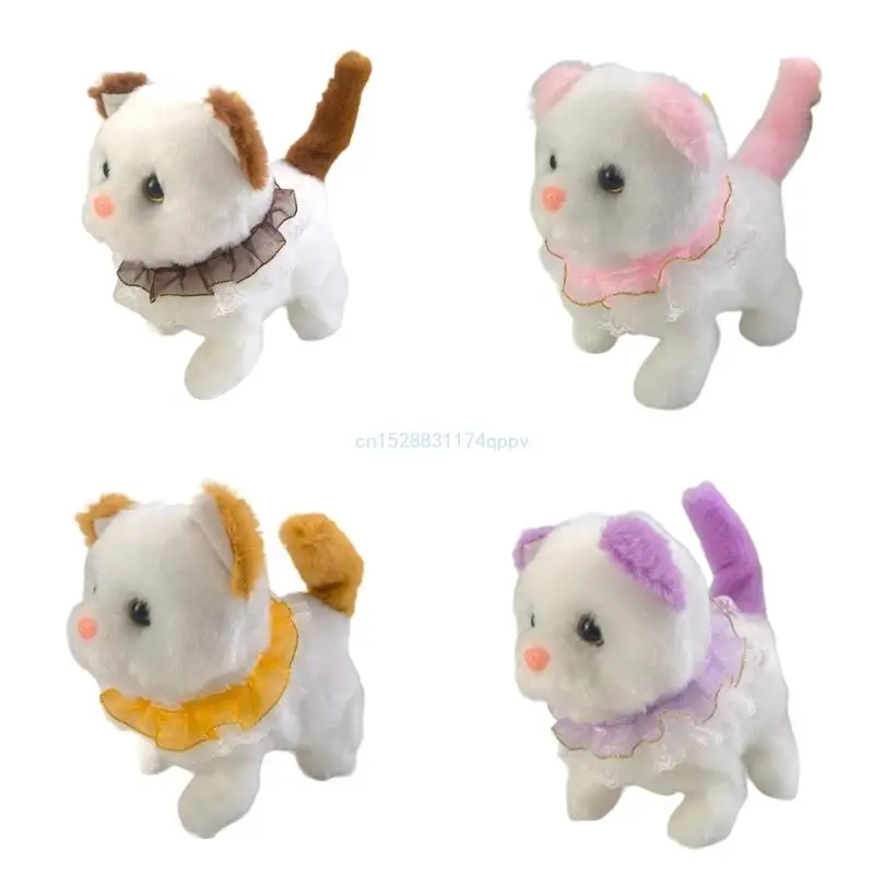 Animated Plush Cats Toy Walks Meows for Elderly Busy Professionals Students Dropship