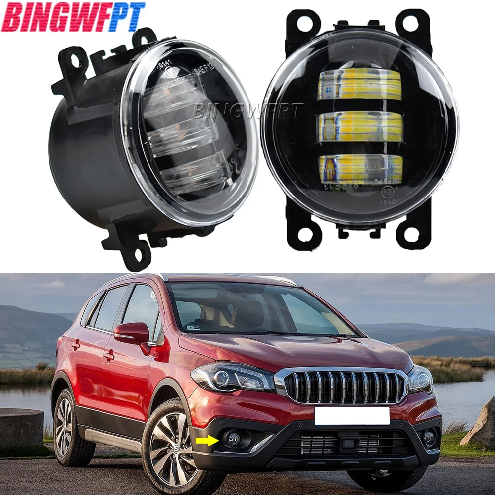 LED Fog Lights For Suzuki SX4 S-Cross 2nd Gen Facelift '16 '17 2018-2020 DRL H11 12V Fog Lamp Daytime Running Fog Light Lamps