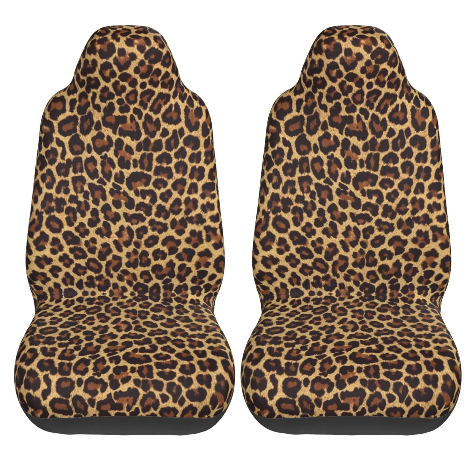 Cheetah Wild Striped Animal Print Car Seat Covers Set 2 Pcs Elastic Auto Interior Car Accessories Protectors Non-Slip Auto Cove