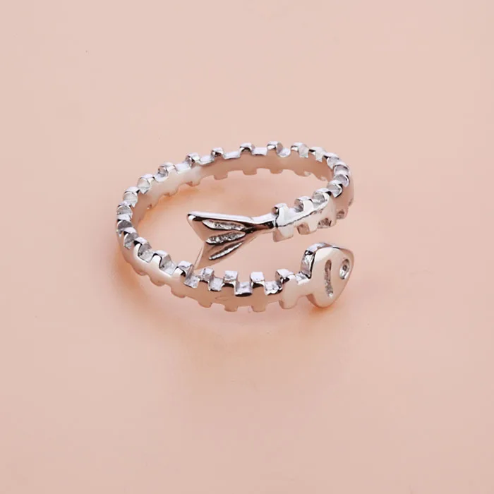 REETI 925 Sterling Silver New Women's Fashion Jewelry High Quality Fishbone Open Ring Adjustable Size