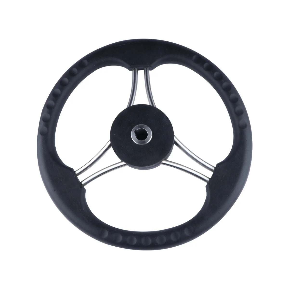 13Inch Boat Steering Wheel Stainless Steel Black Foam 3 Spoke Heavy Duty Marine Boat Accessories Marine for Marine