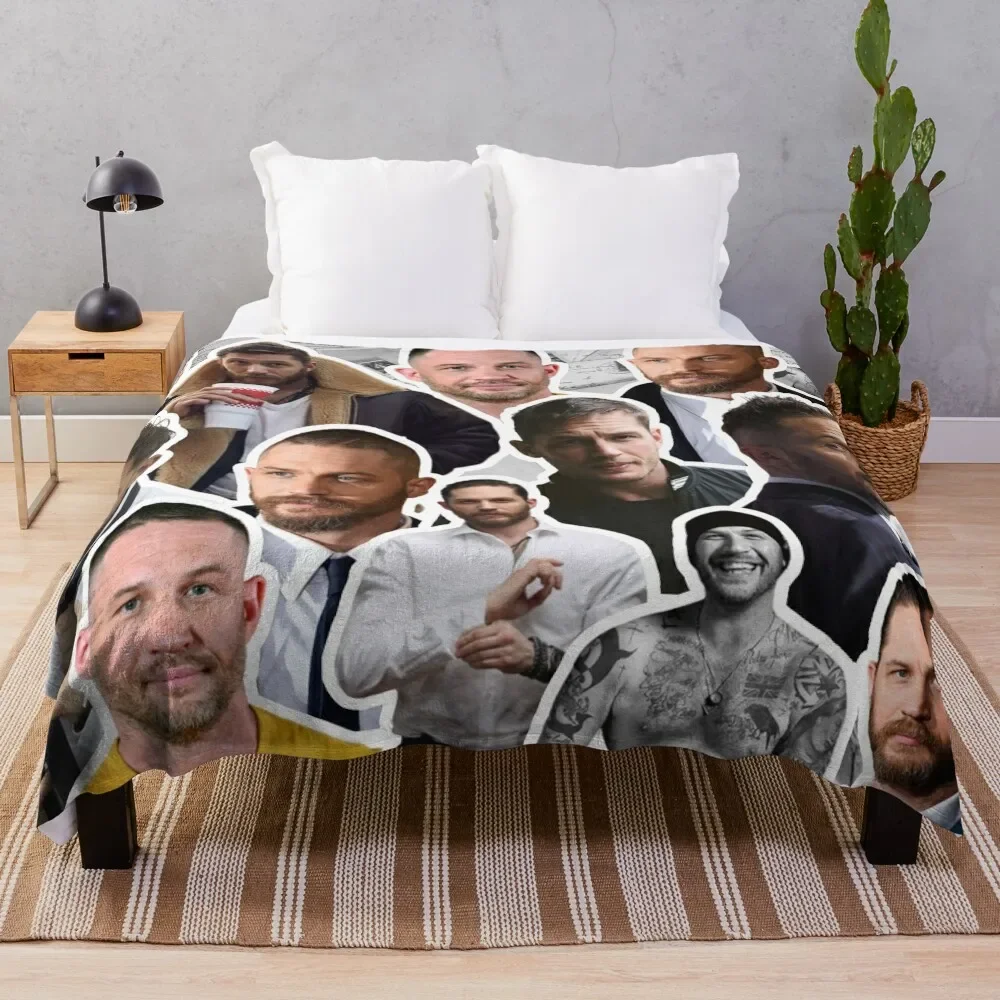 

tom hardy photo collage Throw Blanket Decoratives Flannels Blankets