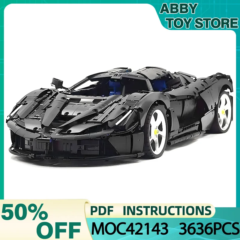 MOC High-Tech Black SP3 Sports Car Kit 42143 Buidling Blocks Speed Vehicle Bricks Education Assembly Children Toy Christmas Gift