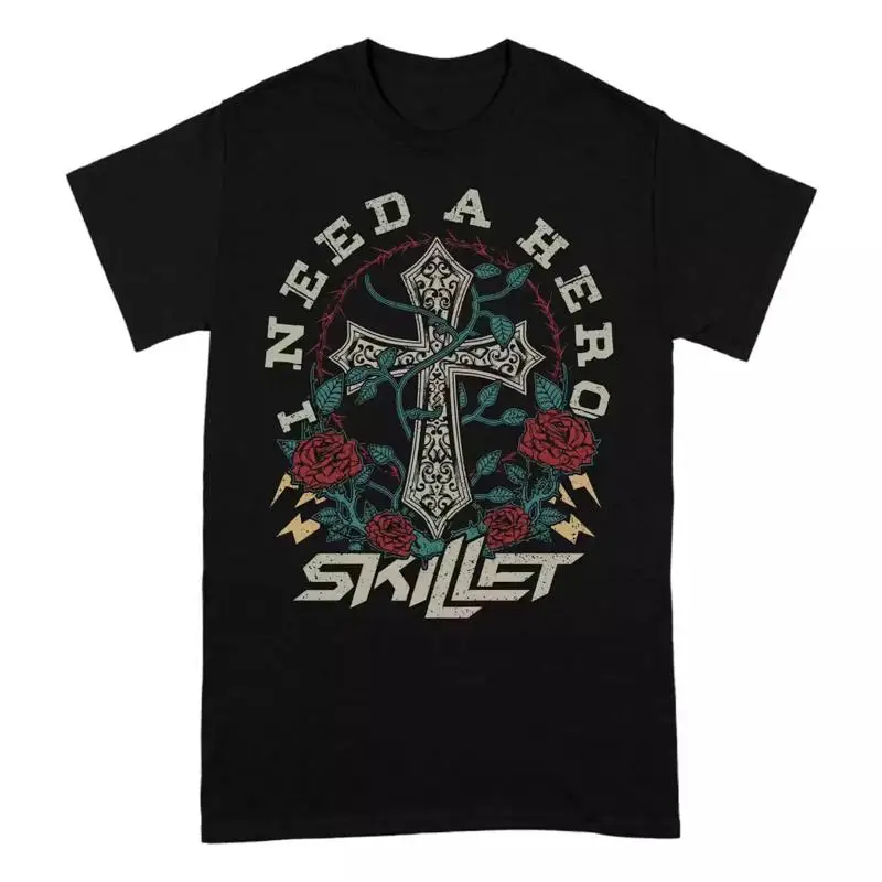 Vintage Hero Song Skillet Band Schwarzes T-Shirt in Größe S 5XL für die Familie