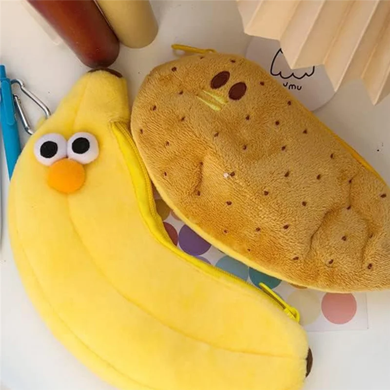 Лучшие предложения Креативная новинка Забавное лицо Моделирование еды Фрукты Персонаж Мягкая мягкая одежда Пенал