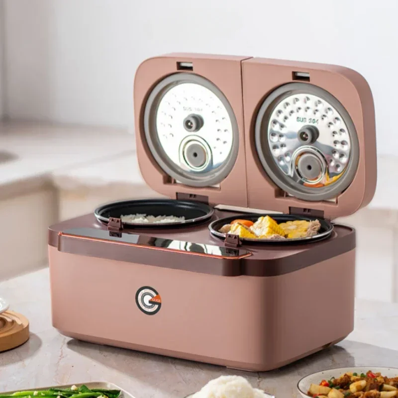 

4L Large Capacity Smart Multi-function Double Inner Pot Rice Cooker Low Sugar Cook&Stew Dual Control 220V