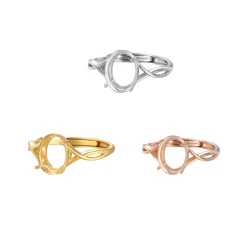 925 Silver Adjustable Ring Base Blank 5X7/7x9/8x10/12x16mm Oval Cabochon Gemstone DIY Ring Setting Jewelry Making Gift For Women