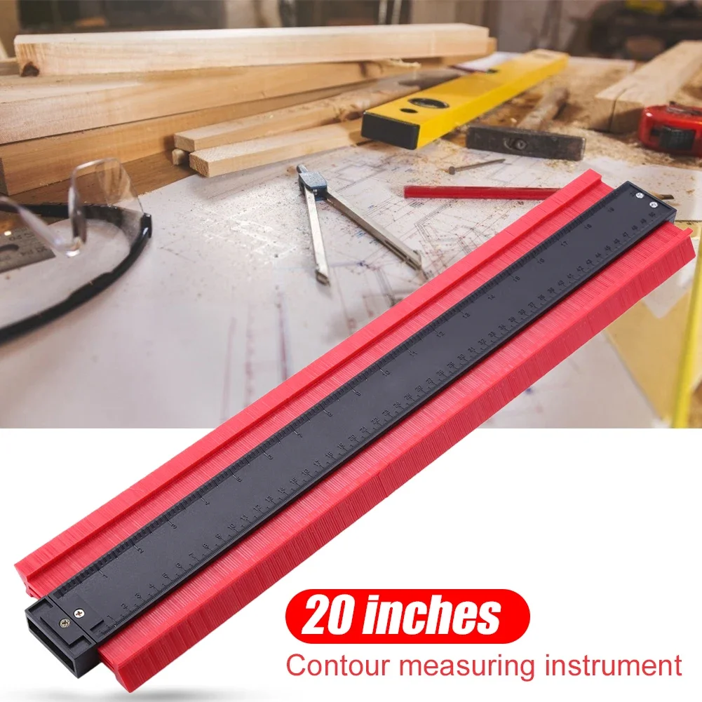 20Inch Contour Gauge Plastic Profile Copy Contour Gauge Standard Pipe Tile Wood Laminate Tool Tiling Laminate Measuring Tool