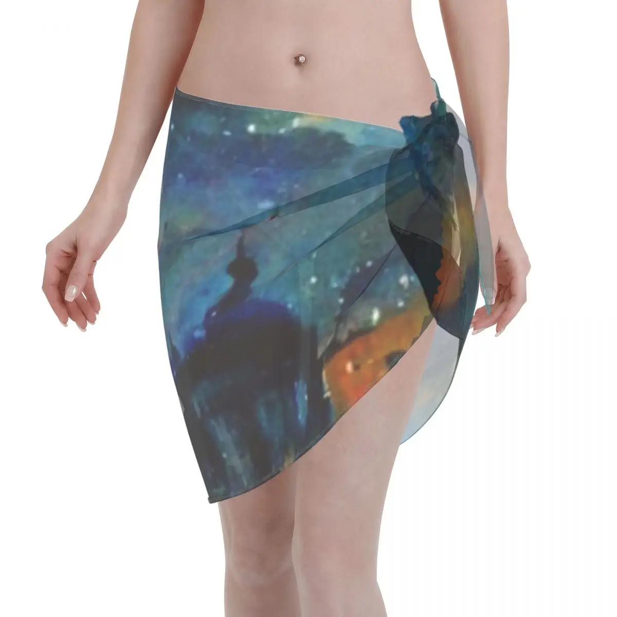 Promotion Rooftops Of Paris II Women's Beach Wrap SkirtBeach Party Dress Beach Vacation Skirt