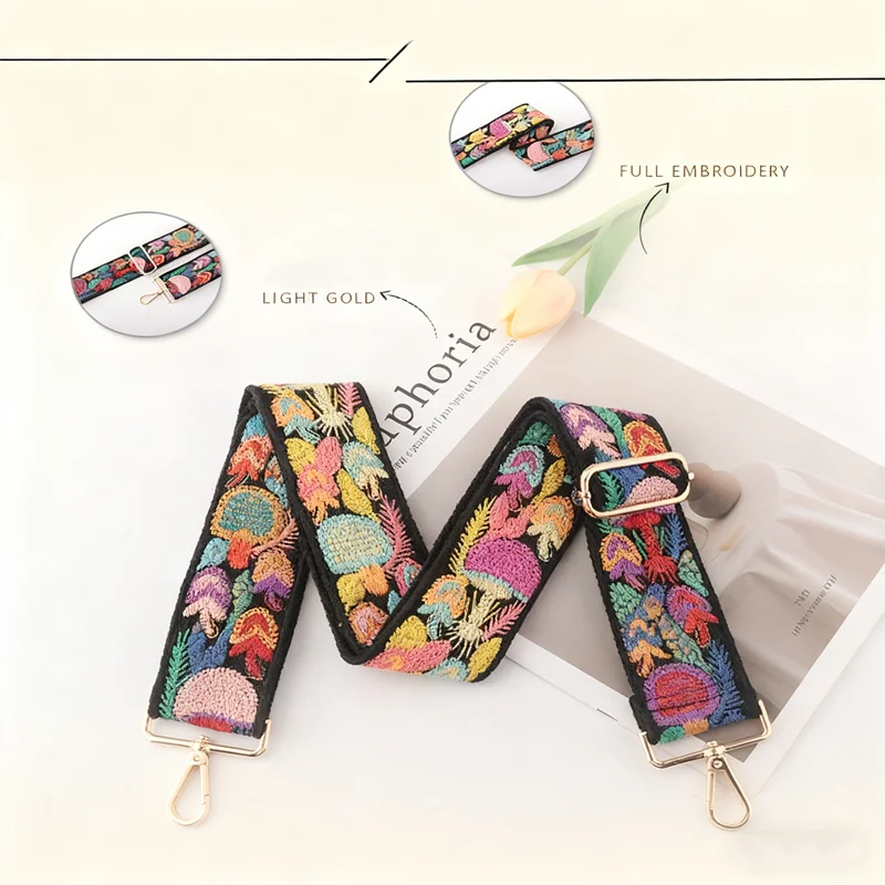 

5CM Nylon Shoulder Strap Diy Exquisite Embroidery Universal Fashionable Durable Precision Woven Diagonal Shoulder Strap