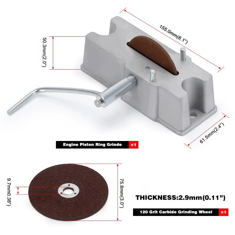 Hand Crank Piston Ring Gap Grinder Auto Modification Piston Ring Clearance Polishing Repair Tool
