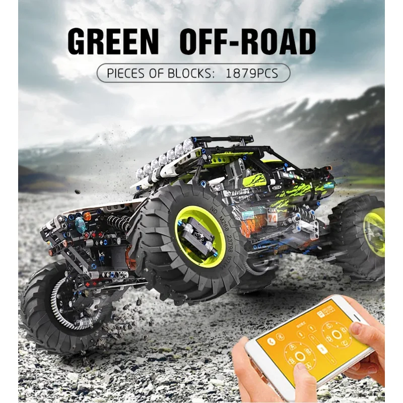 MOLD KING 18002S Tecnico RC Auto Giocattoli Per I Ragazzi Building Blocks di Controllo Remoto Fuoristrada Auto Terreno Arrampicata Buggy Camion Regali