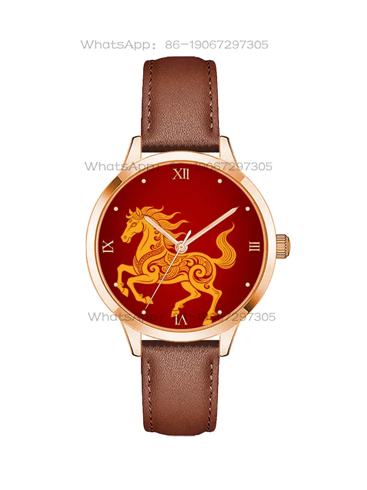 Successful 2026 New Guochaofeng Red Creative Waterproof Quartz Watch for Boys and Girls Couples Holiday Gifts view 2